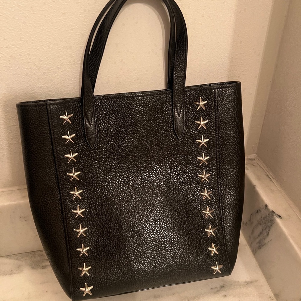 Jimmy Choo Black Tote with Silver Star Accents - Picture 2 of 6
